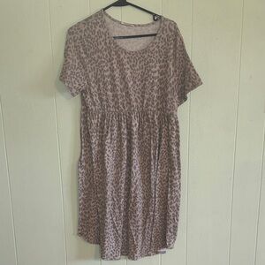 Boutique Brown Leopard Print Midi Dress